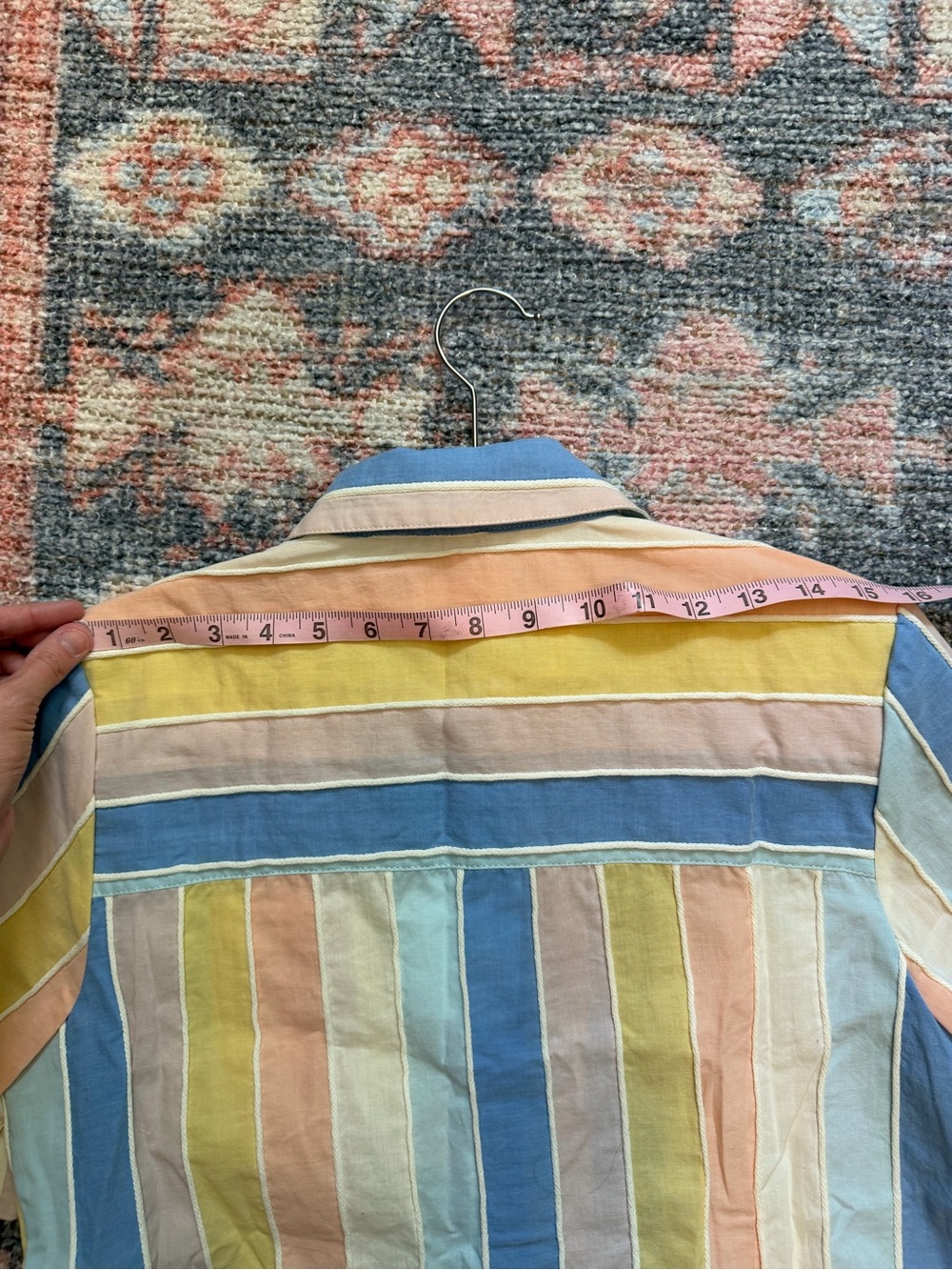 Sezane MAELLINE Shirt pastel stripes size 2 - Picture 5 of 8